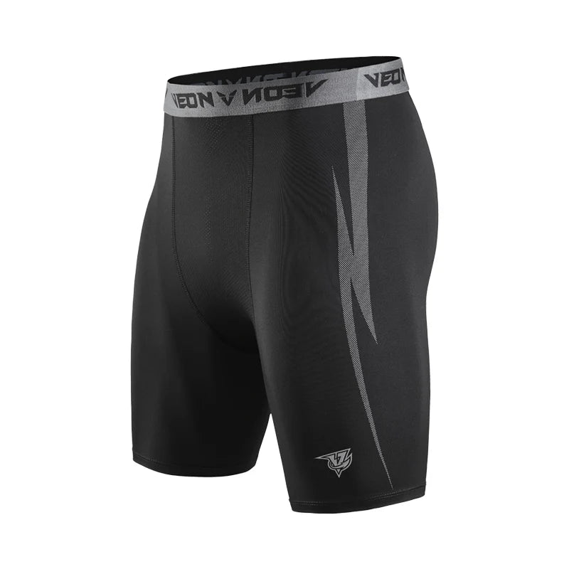Black Compression Shorts Men Spandex Sport Shorts Athletic Workout Running Performance Baselayer Underwear