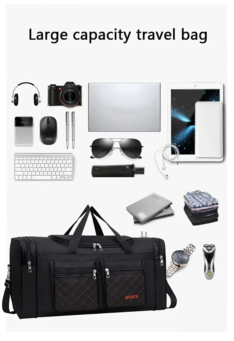Large Capacity Travel Duffel Bag, Casual Style, Multiple Compartments & Pockets, Perfect for Short Trips, Sports Travel Bag