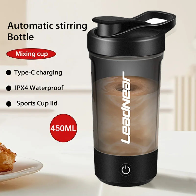 New 650ml USB Electric Portable Whey Protein Shaker bottle Fully Automatic Stirring Cup Rechargeable Gym BA Free Cocktail Blend