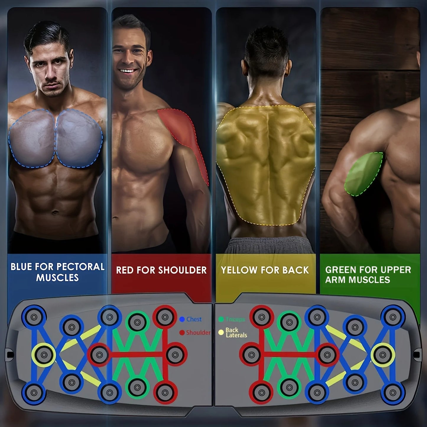 Household Multifunctional Push Up Training Board for Men's Chest and Abdominal Muscle Training Equipment Portable Push Up Board