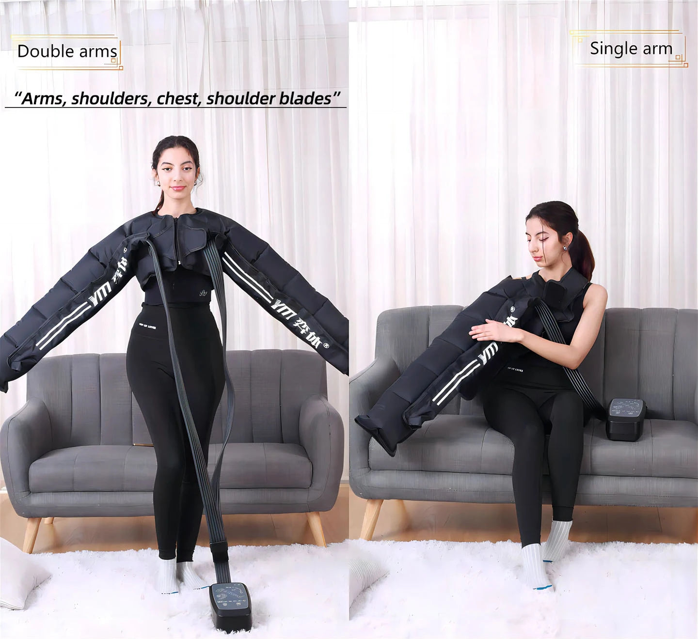 YITI Leg Pressure Therapy System Whole-Body Pneumatic Lymphatic Drainage Machine Air Compression Foot Massager 6 Chambers