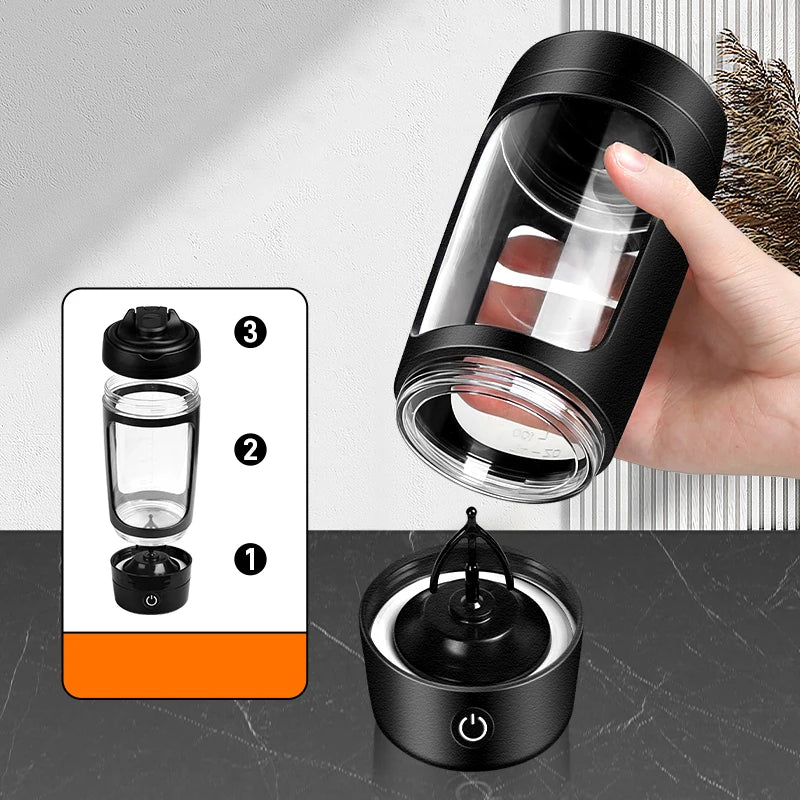 New 650ml USB Electric Portable Whey Protein Shaker bottle Fully Automatic Stirring Cup Rechargeable Gym BA Free Cocktail Blend