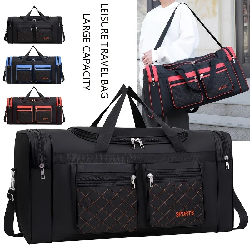 Large Capacity Travel Duffel Bag, Casual Style, Multiple Compartments & Pockets, Perfect for Short Trips, Sports Travel Bag