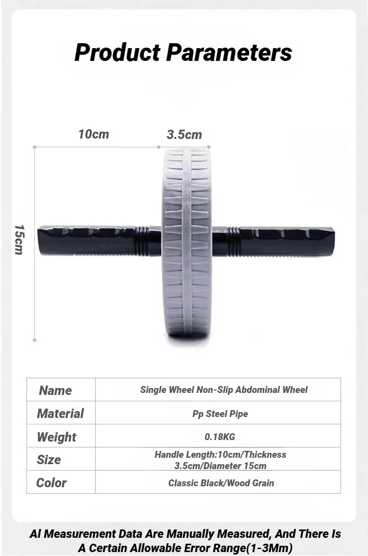 Abdominal Wheel Strong Load Bearing Non-slip Roller Strengthen Muscle Exercise Equipment Fitness Training Home Use Silent