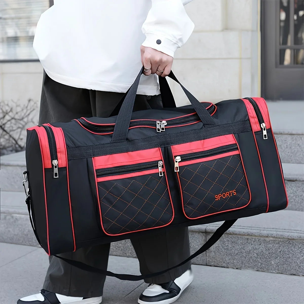 Large Capacity Travel Duffel Bag, Casual Style, Multiple Compartments & Pockets, Perfect for Short Trips, Sports Travel Bag