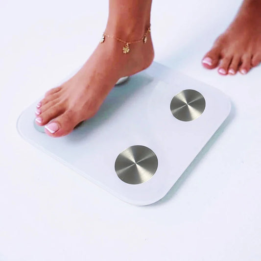 Bluetooth Body Fat Scale Smart Home 150KG Weight Scale with BMR Test Hidden LED Display Heart Rate Monitor for Household Use