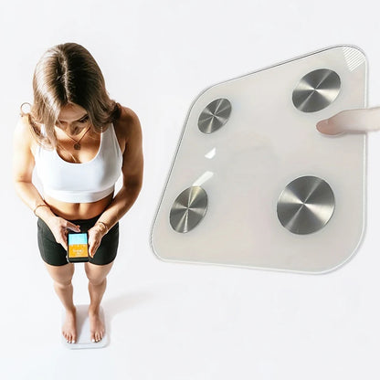 Bluetooth Body Fat Scale Smart Home 150KG Weight Scale with BMR Test Hidden LED Display Heart Rate Monitor for Household Use