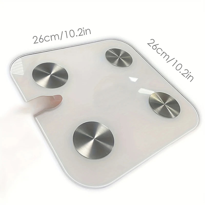 Bluetooth Body Fat Scale Smart Home 150KG Weight Scale with BMR Test Hidden LED Display Heart Rate Monitor for Household Use