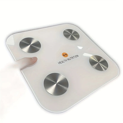 Bluetooth Body Fat Scale Smart Home 150KG Weight Scale with BMR Test Hidden LED Display Heart Rate Monitor for Household Use