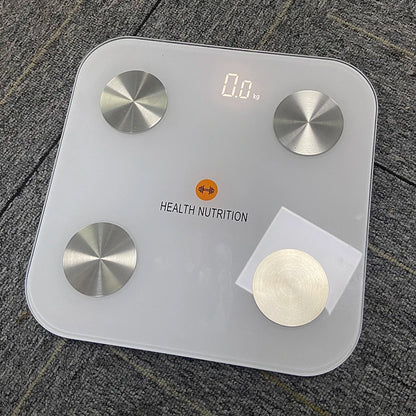 Bluetooth Body Fat Scale Smart Home 150KG Weight Scale with BMR Test Hidden LED Display Heart Rate Monitor for Household Use