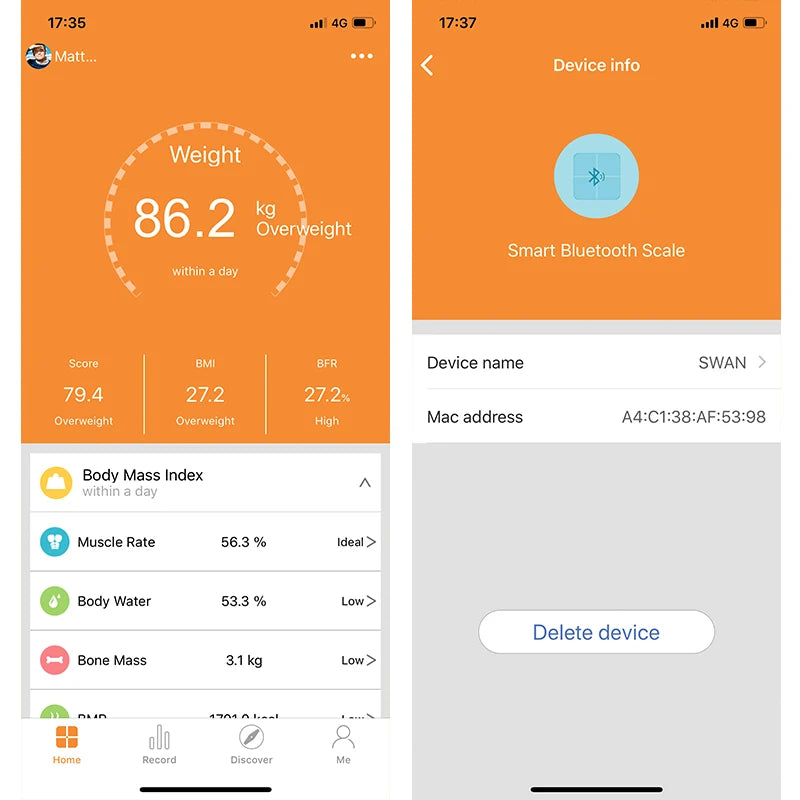 Bluetooth Body Fat Scale Smart Home 150KG Weight Scale with BMR Test Hidden LED Display Heart Rate Monitor for Household Use