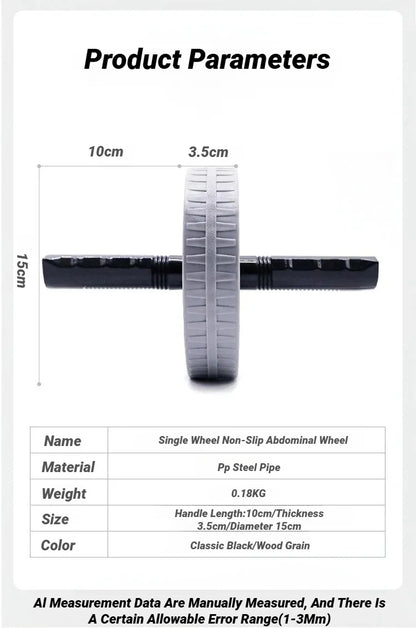 Abdominal Wheel Strong Load Bearing Non-slip Roller Strengthen Muscle Exercise Equipment Fitness Training Home Use Silent