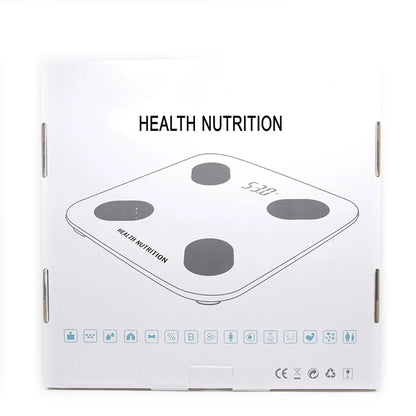 Bluetooth Body Fat Scale Smart Home 150KG Weight Scale with BMR Test Hidden LED Display Heart Rate Monitor for Household Use