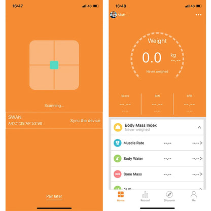 Bluetooth Body Fat Scale Smart Home 150KG Weight Scale with BMR Test Hidden LED Display Heart Rate Monitor for Household Use